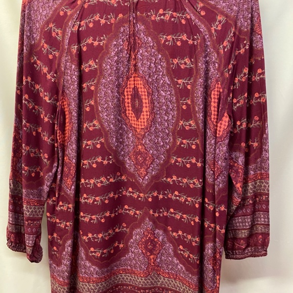 New Sonoma paisley top blouse, scoop neck with ties  Sz: S - Picture 5 of 5